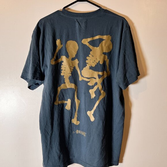 Awake NY Blue Grey T shirt Size L - Picture 4 of 5